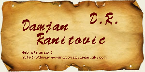 Damjan Ranitović vizit kartica
